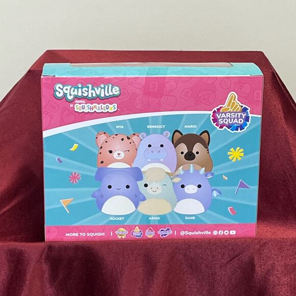 NEW Squishville by Squishmallows 6 Pack Varsity Squad Ultra Soft Plush Toy - Picture 2 of 3